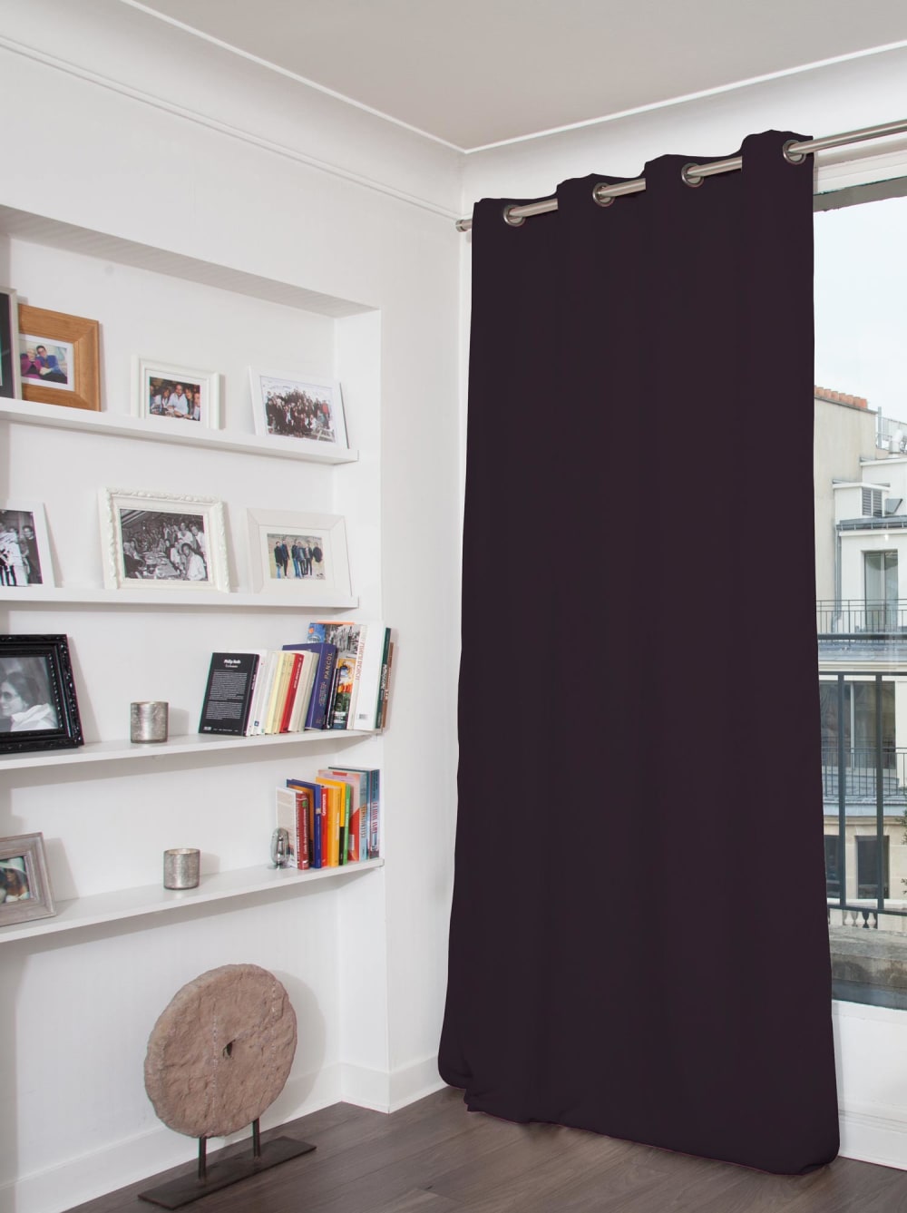 Rideau occultant et thermique moondream polyester aubergine 260 x 145