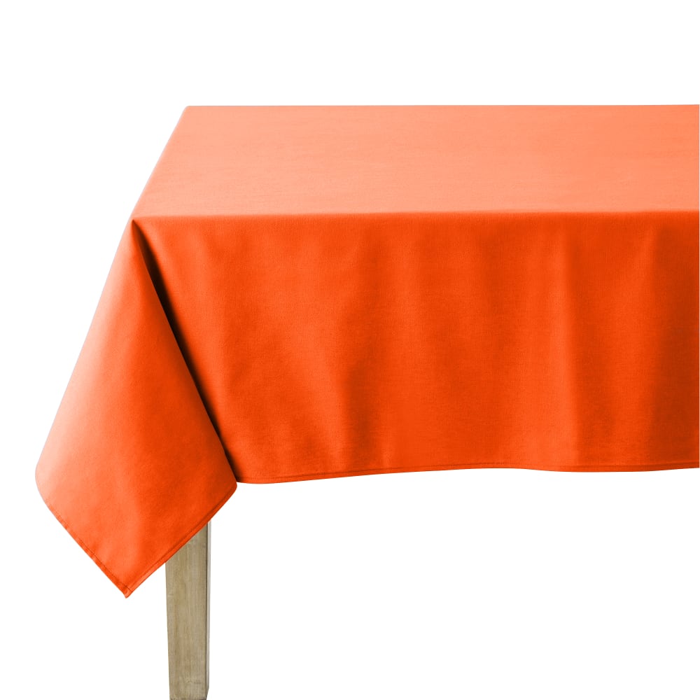 Nappe en coton traitee teflon mandarine 150 x 190 Nappe en coton traitee teflon mandarine 150 x 190