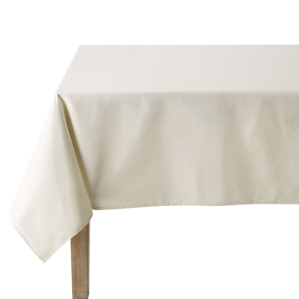 Nappe en coton traitee teflon creme 180 x 180