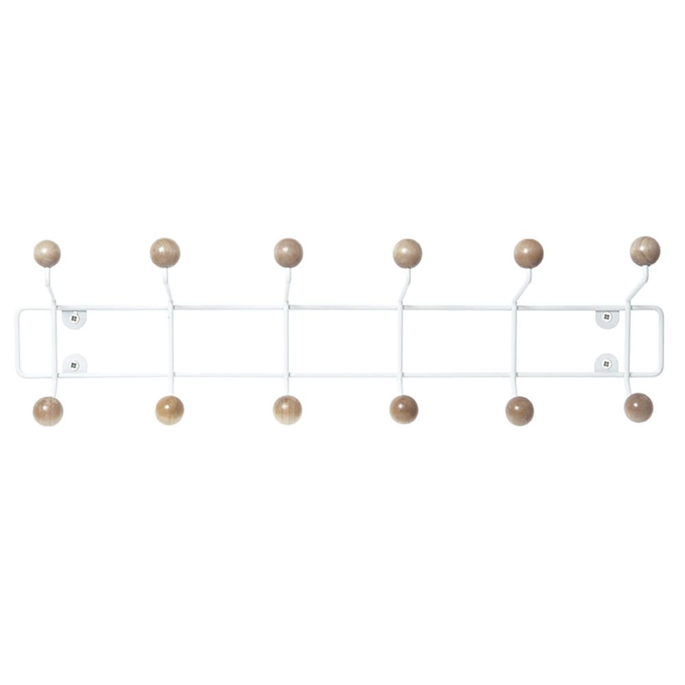 Present Time Porte manteau en bois et métal L53,5cm Blanc
