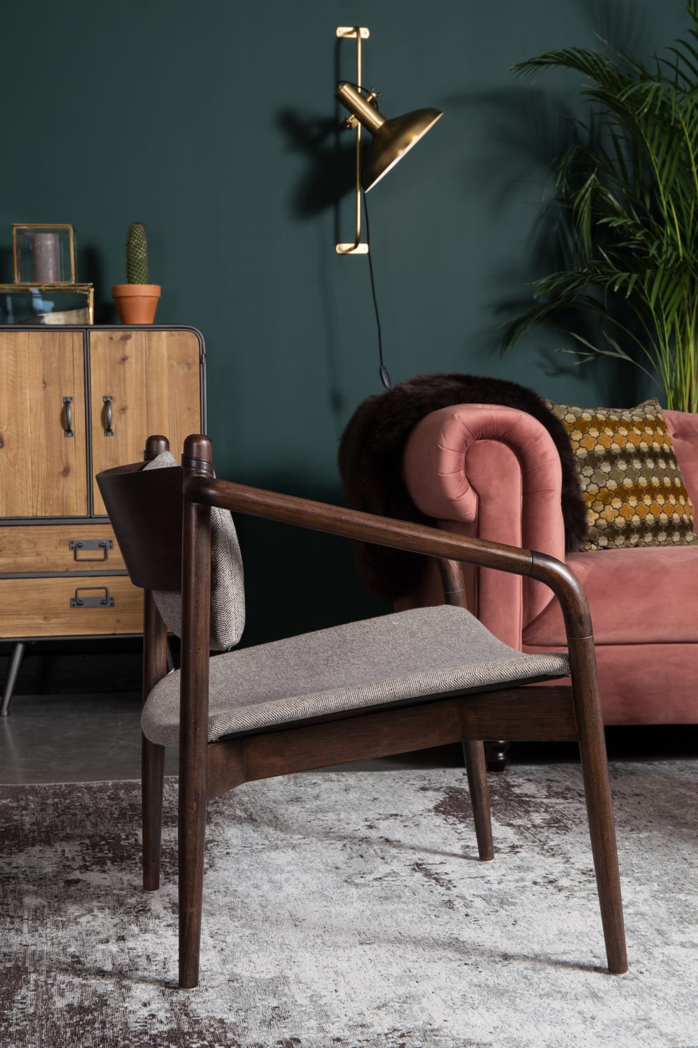 Fauteuil en tissu beige - Maisons du Monde