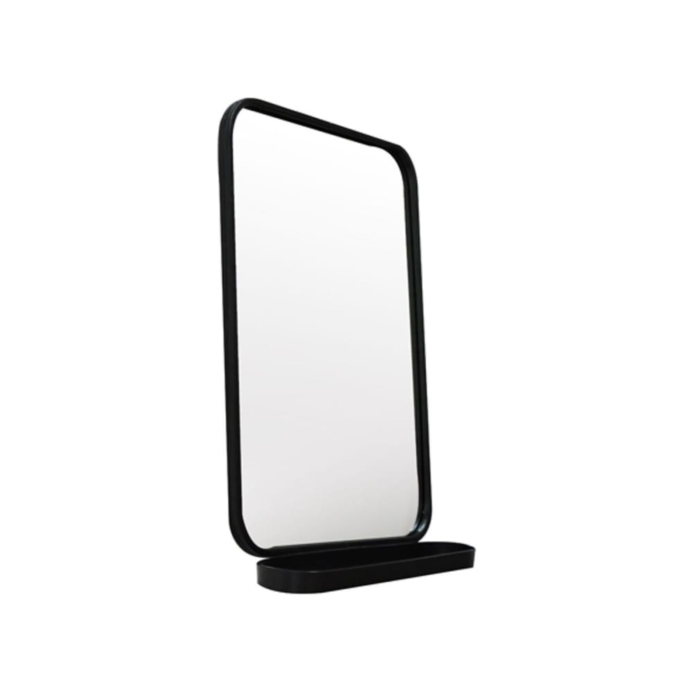 Miroir avec étagère en métal noir 51x78