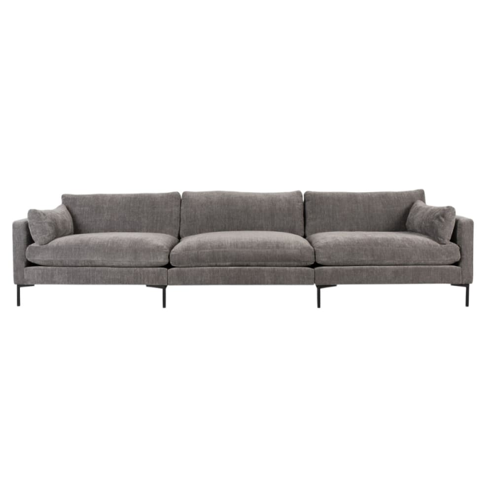 Canapé confortable 5 places en tissu gris L335