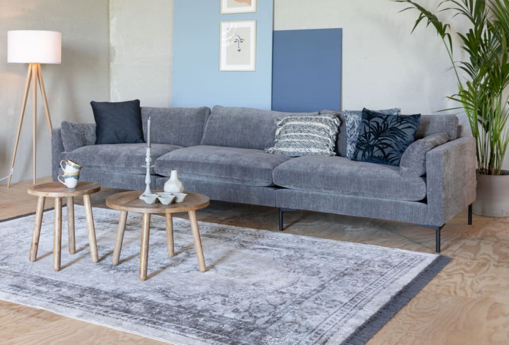 Divano a 5 posti in tessuto grigio l335 cm - Zuiver