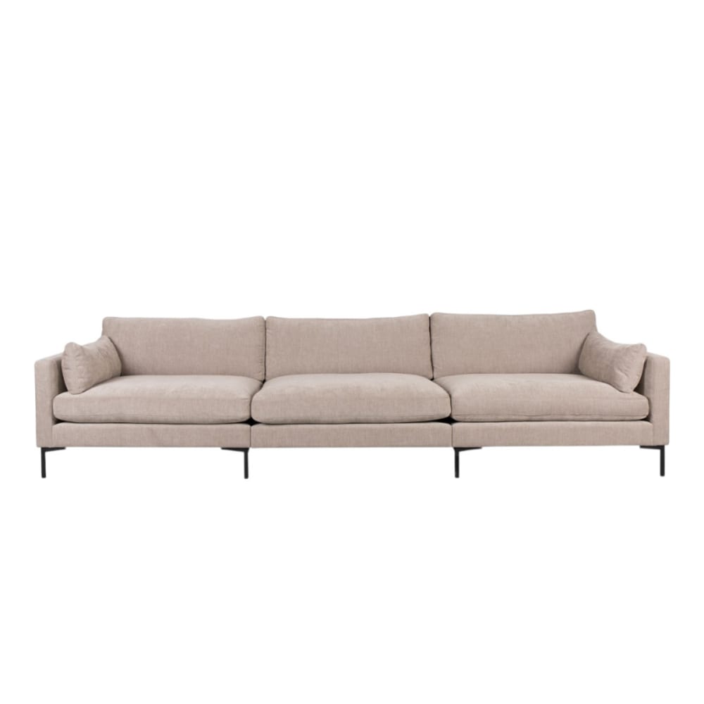 Canapé confortable 5 places tissu beige L335 cm