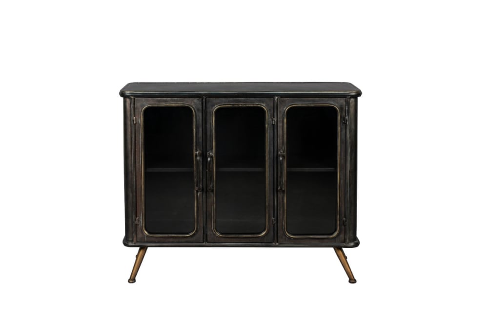 Dutchbone Industrielles Sideboard aus patiniertem Stahl style vintage Schwarz Stahl