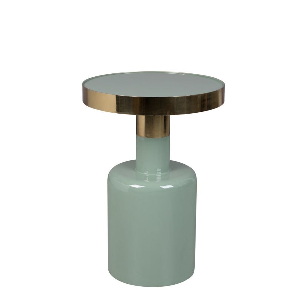 Table d'appoint ronde émaillée vert d'eau Table d'appoint ronde émaillée vert d'eau
