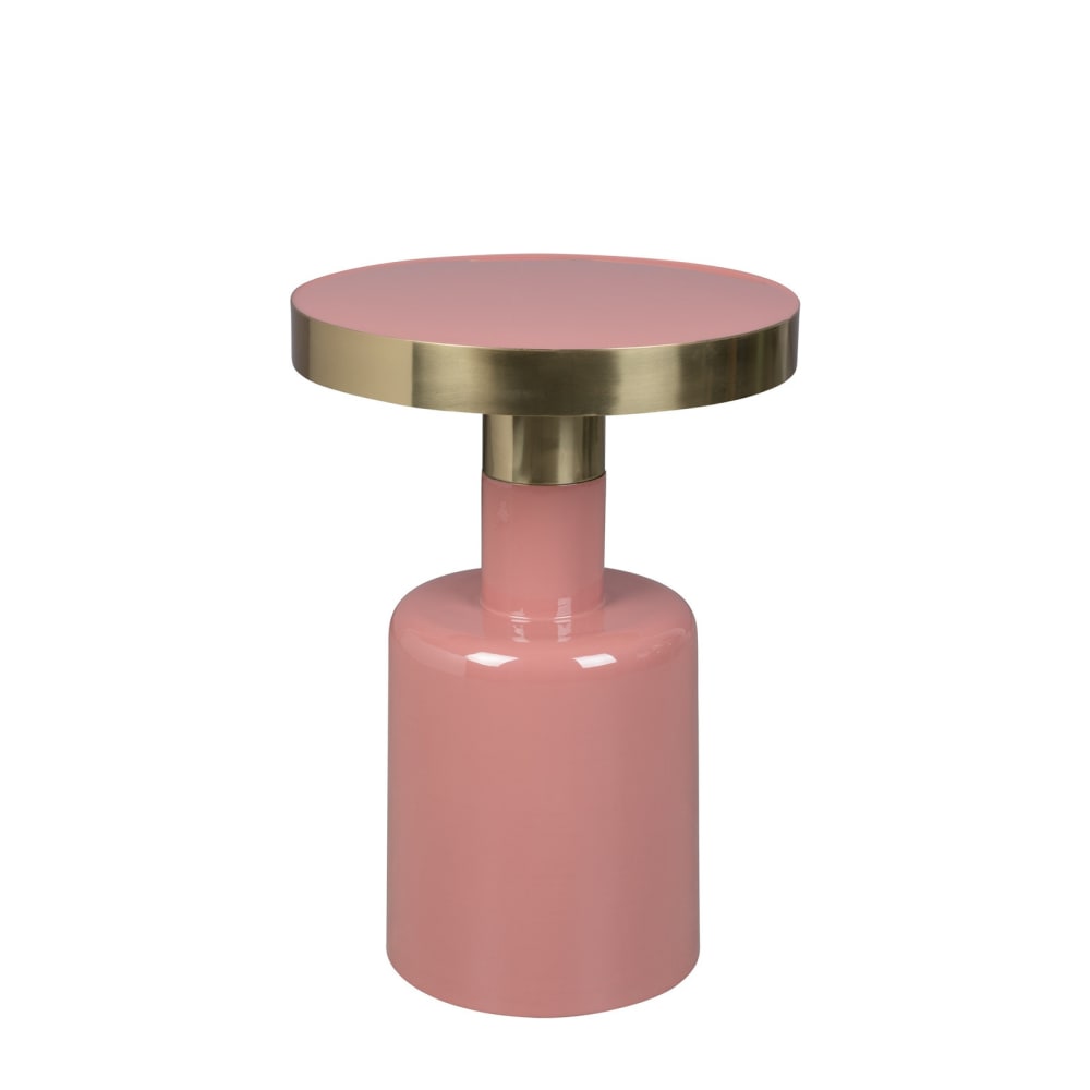 Table d'appoint émaillée rose glam Table d'appoint émaillée rose glam