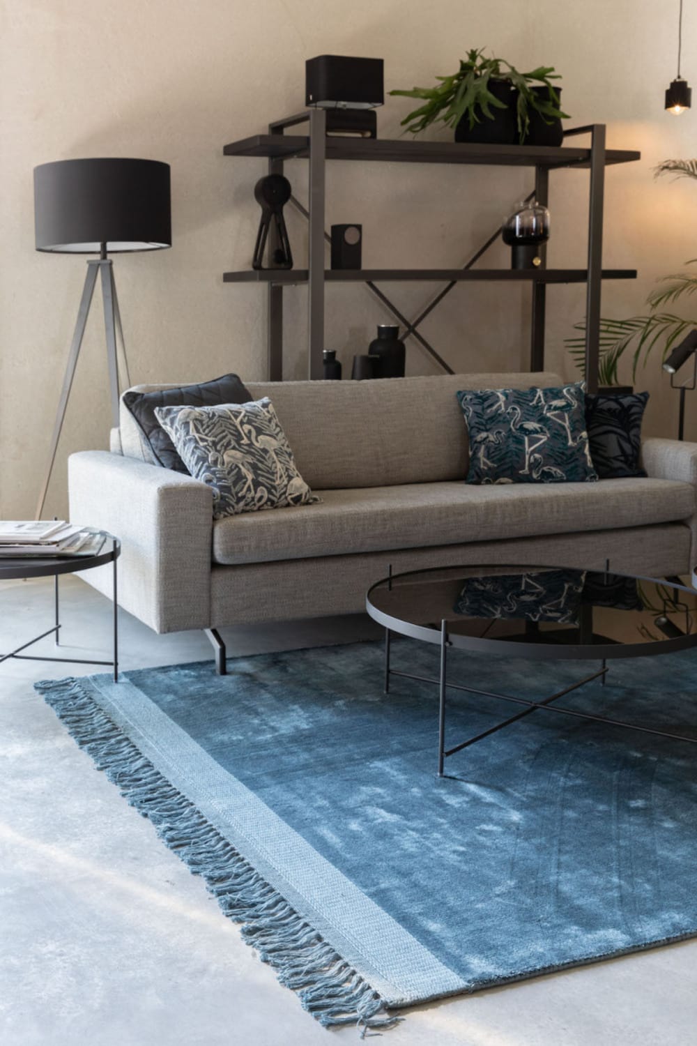 Mesa de centro negra de cristal templado y acero - Maisons du Monde