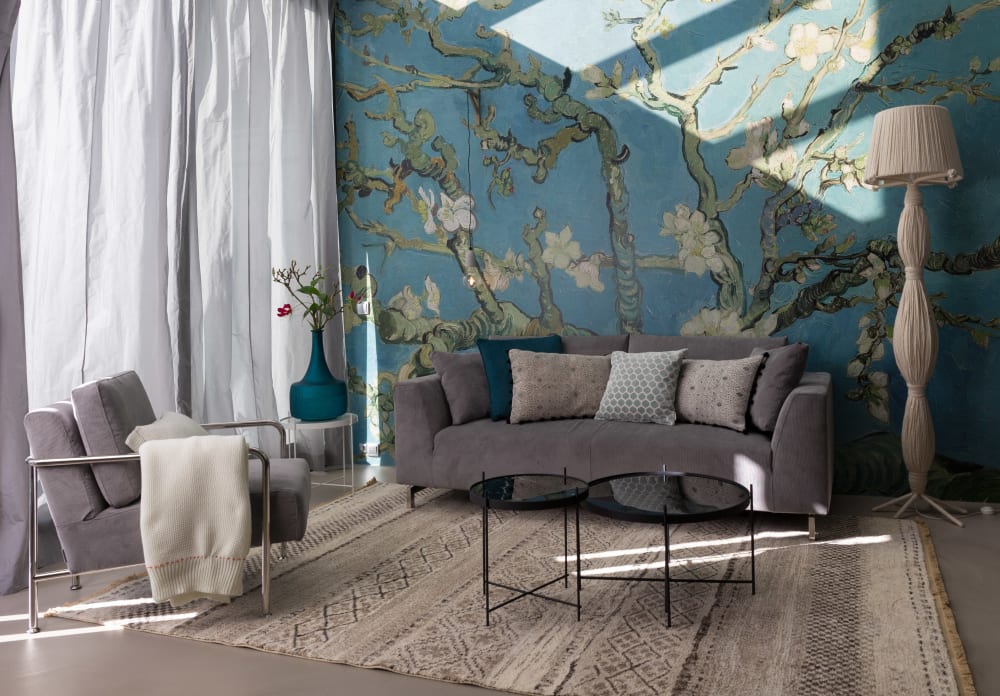 Table basse en verre trempé et acier noir XXL