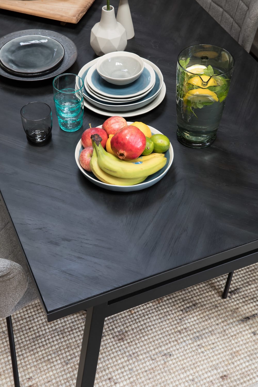Tisch aus Holz 180x90 cm, schwarz - Maisons Du Monde