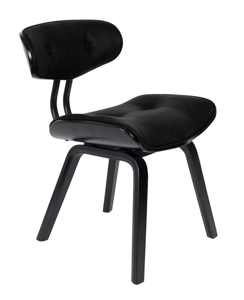 Chaise cuir noir design