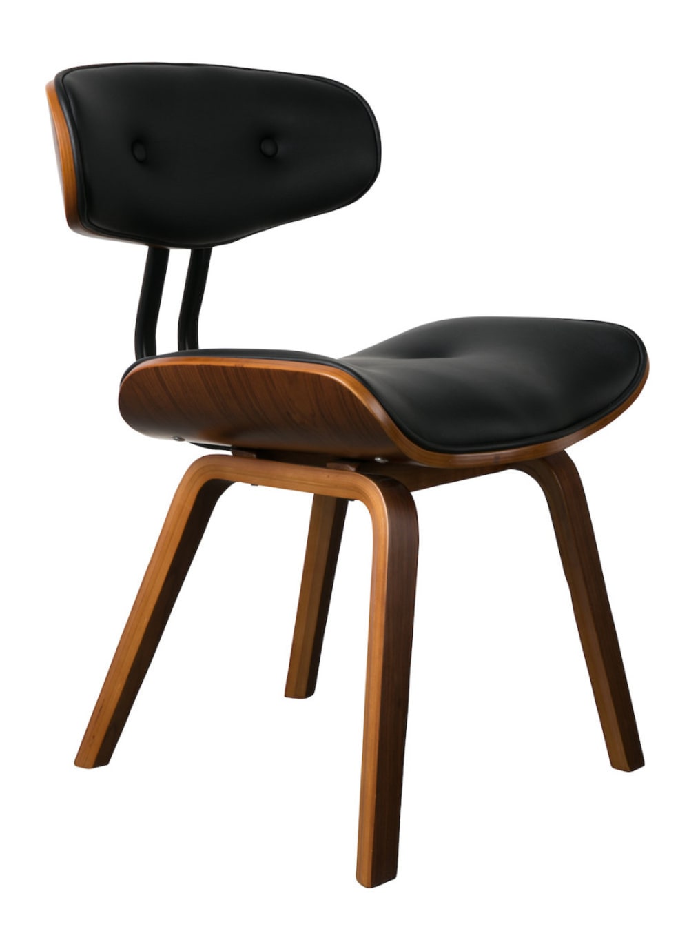 Dutchbone Stuhl in Kunstleder und Walnussholz style vintage Braun