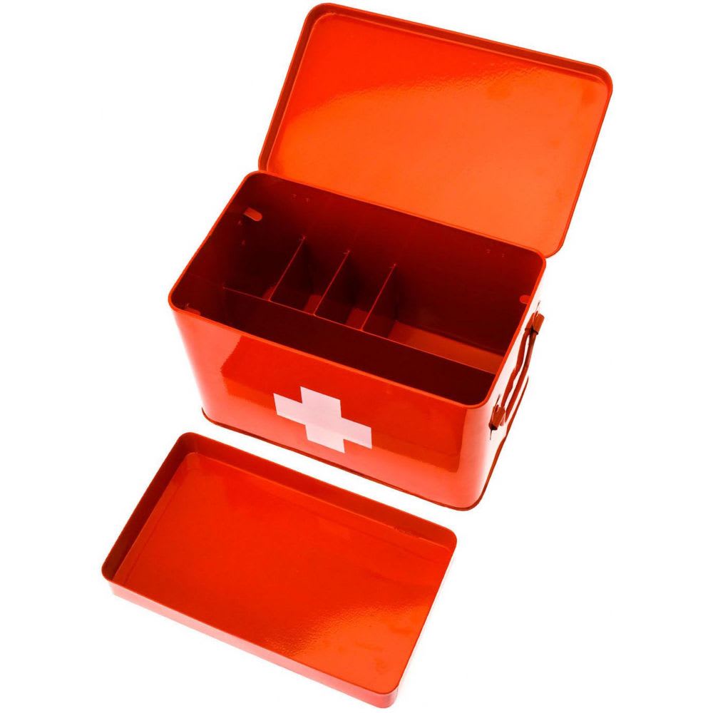 Boîte à pharmacie rouge 21x19cm