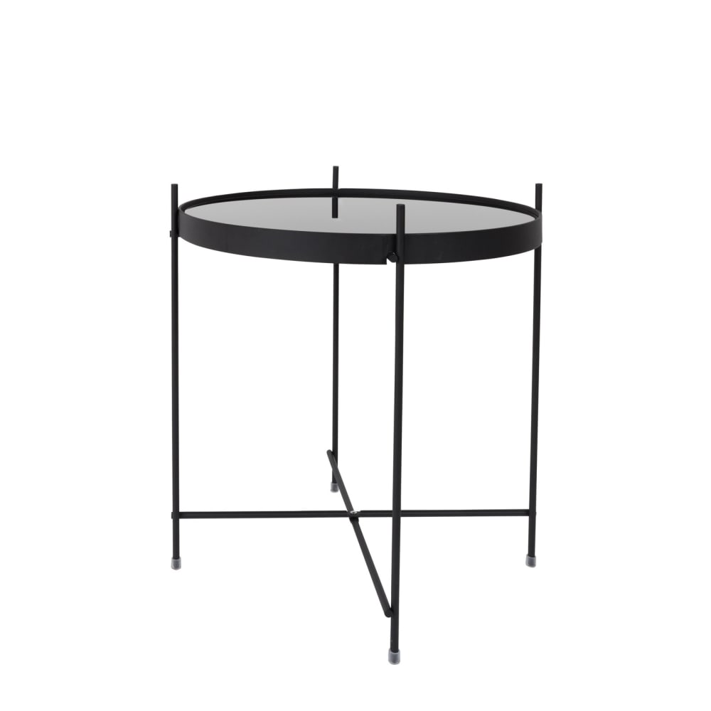 Zuiver Schwarzer Couchtisch aus Stahl style vintage Schwarz Glas