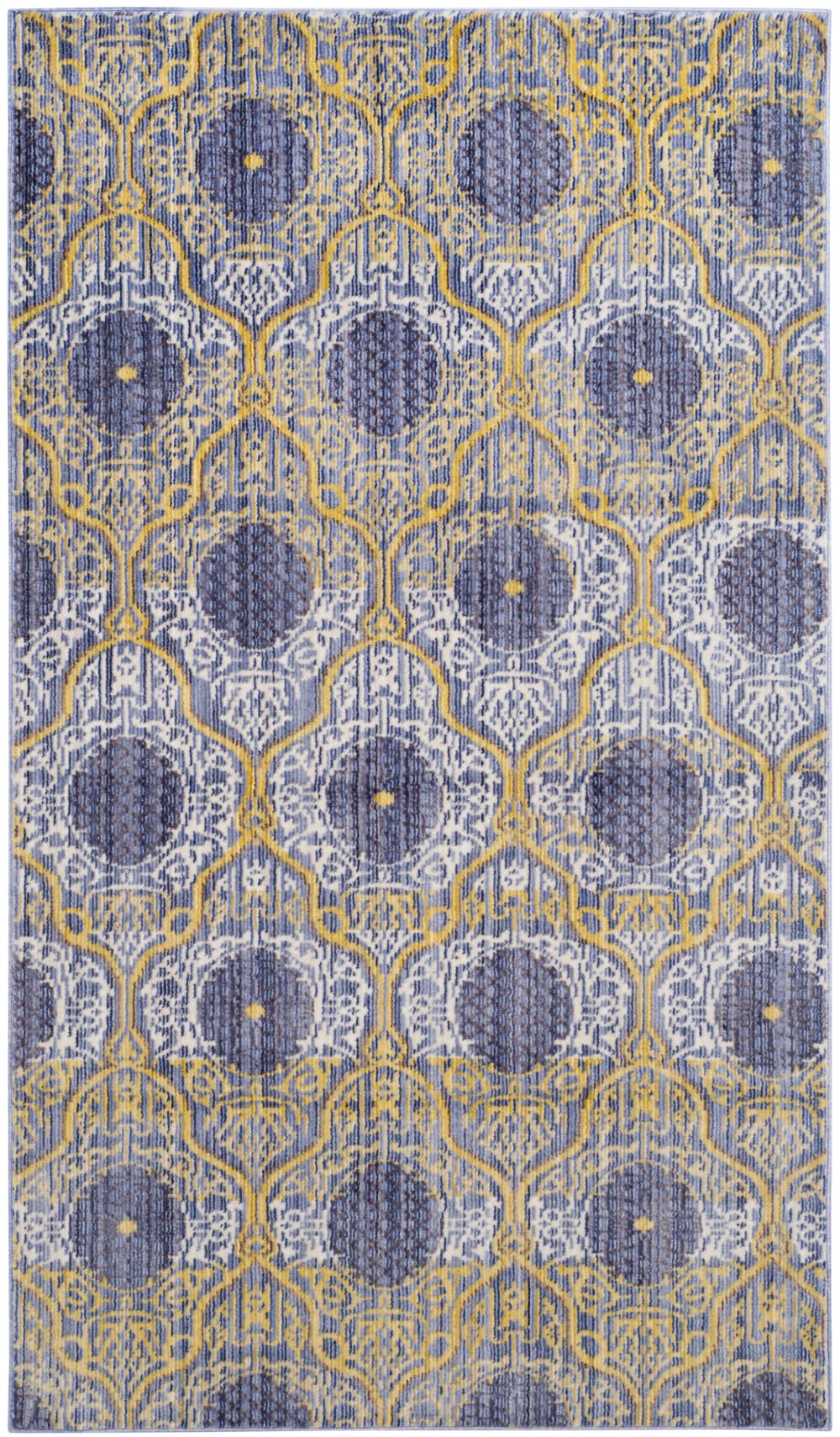 Alfombra de poliéster púrpura/oro, 122 x 183 cm