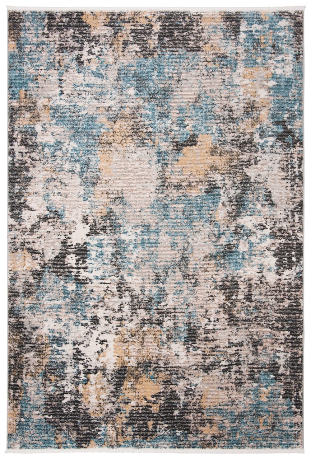 Alfombra contemporáneo de polipropileno gris/azul, 122 x 183 cm