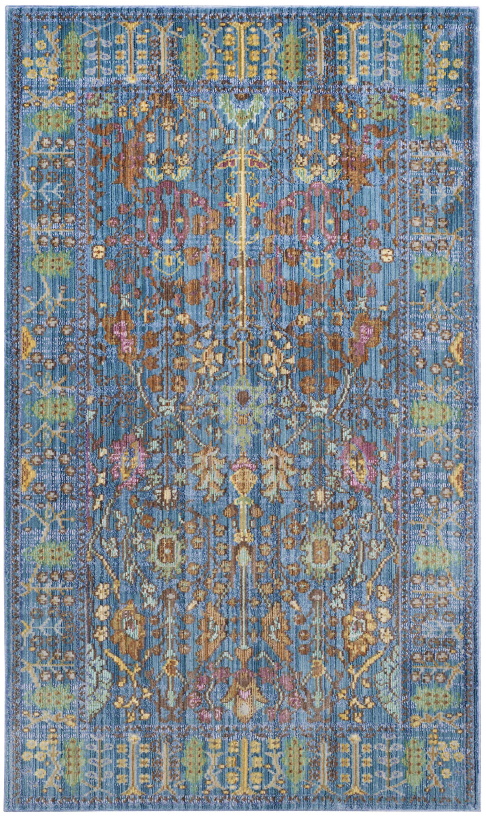 Safavieh Tapis artisanat inspiré en polyester bleu/multicolore, 122 x 183 cm style inspirations d'ailleurs - Pes - Polyester
