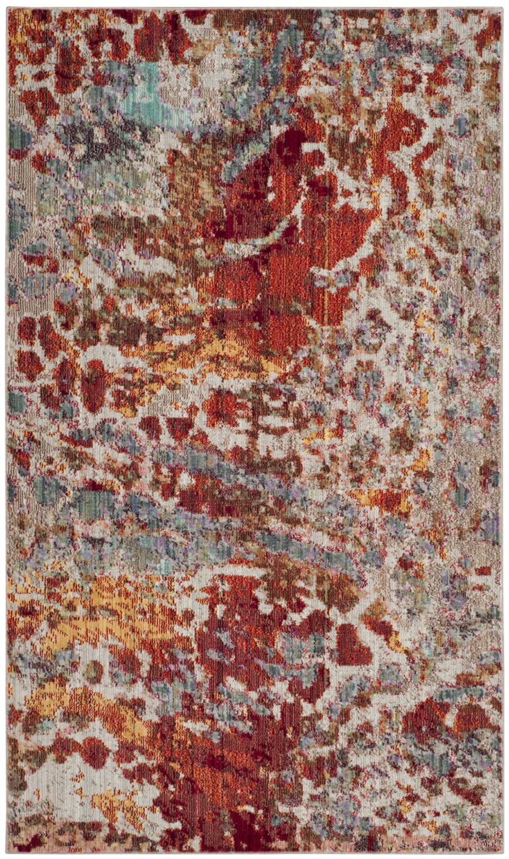 Tapis artisanat inspiré en polyester multicolore, 122 x 183 cm