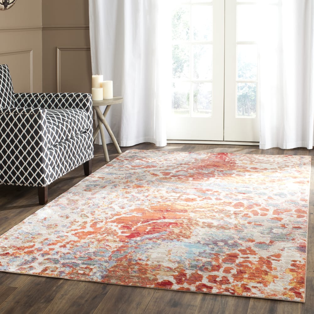 Tapis artisanat inspiré en polyester multicolore, 122 x 183 cm — vue 3