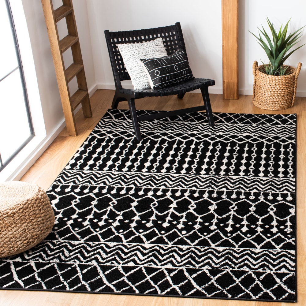 Safavieh Böhmisch Polypropylen-Teppich in Schwarz/Weiß, 160 x 229 cm style classic chic Schwarz Pp - Polypropylen