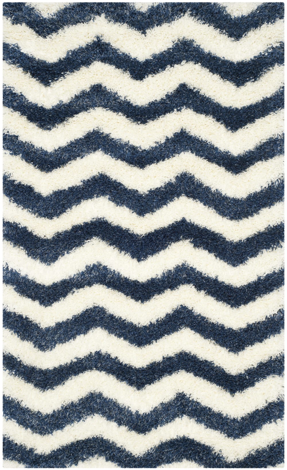Alfombra de polipropileno blanco/azul, 122 x 183 cm - Maisons du Monde