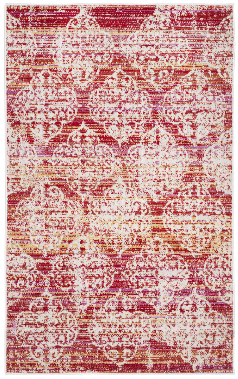 Safavieh Tapis en polypropylène rose/multicolore, 122 x 183 cm style contemporain - Pp - Polypropylène