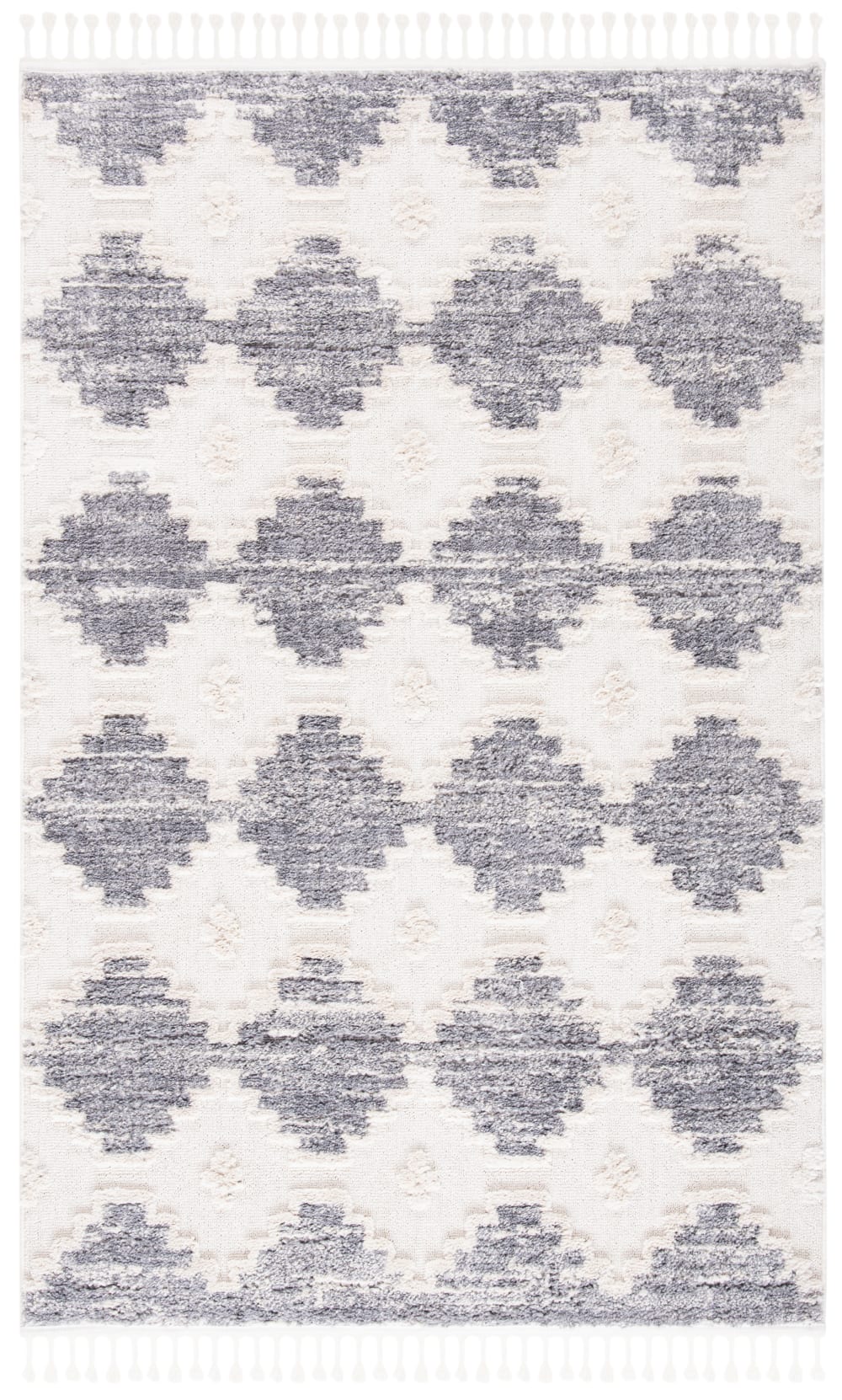 Alfombra bohemio de poliéster blanco/multicolor, 122 x 183 cm - Maisons du Monde