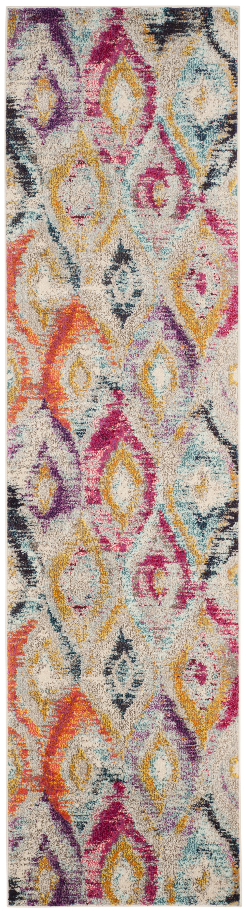 Tapis bohème chic en polypropylène multicolore, 66 x 244 cm