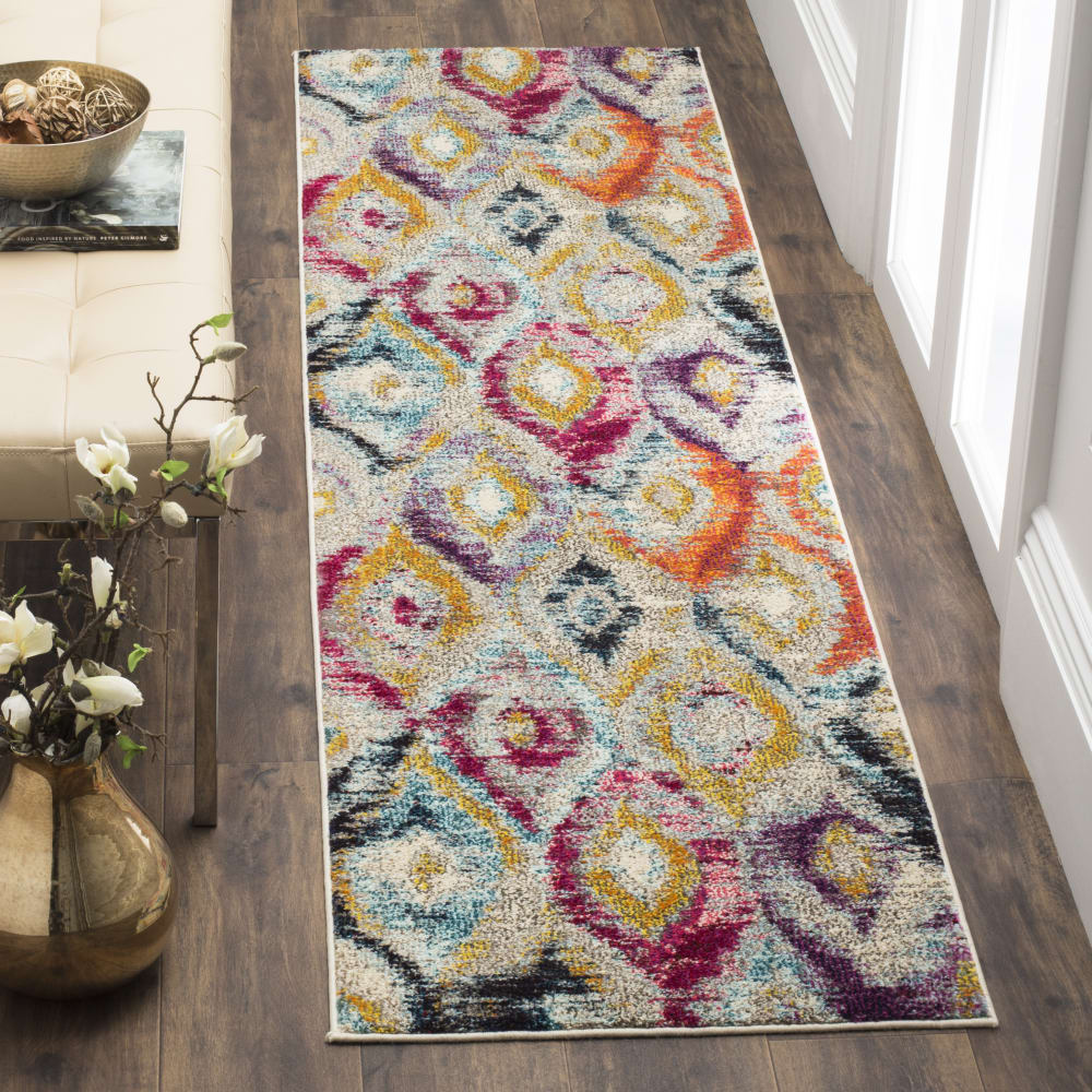 Tapis bohème chic en polypropylène multicolore, 66 x 244 cm — vue 3