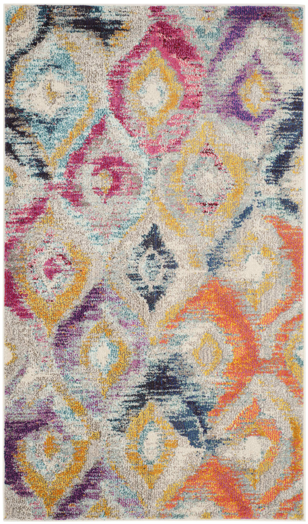 Tapis bohème chic en polypropylène multicolore, 122 x 170 cm