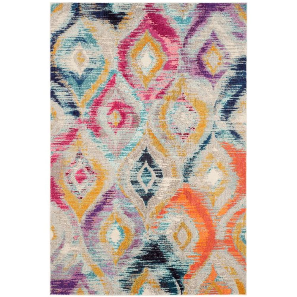 Tapis bohème chic en polypropylène multicolore, 201 x 279 cm