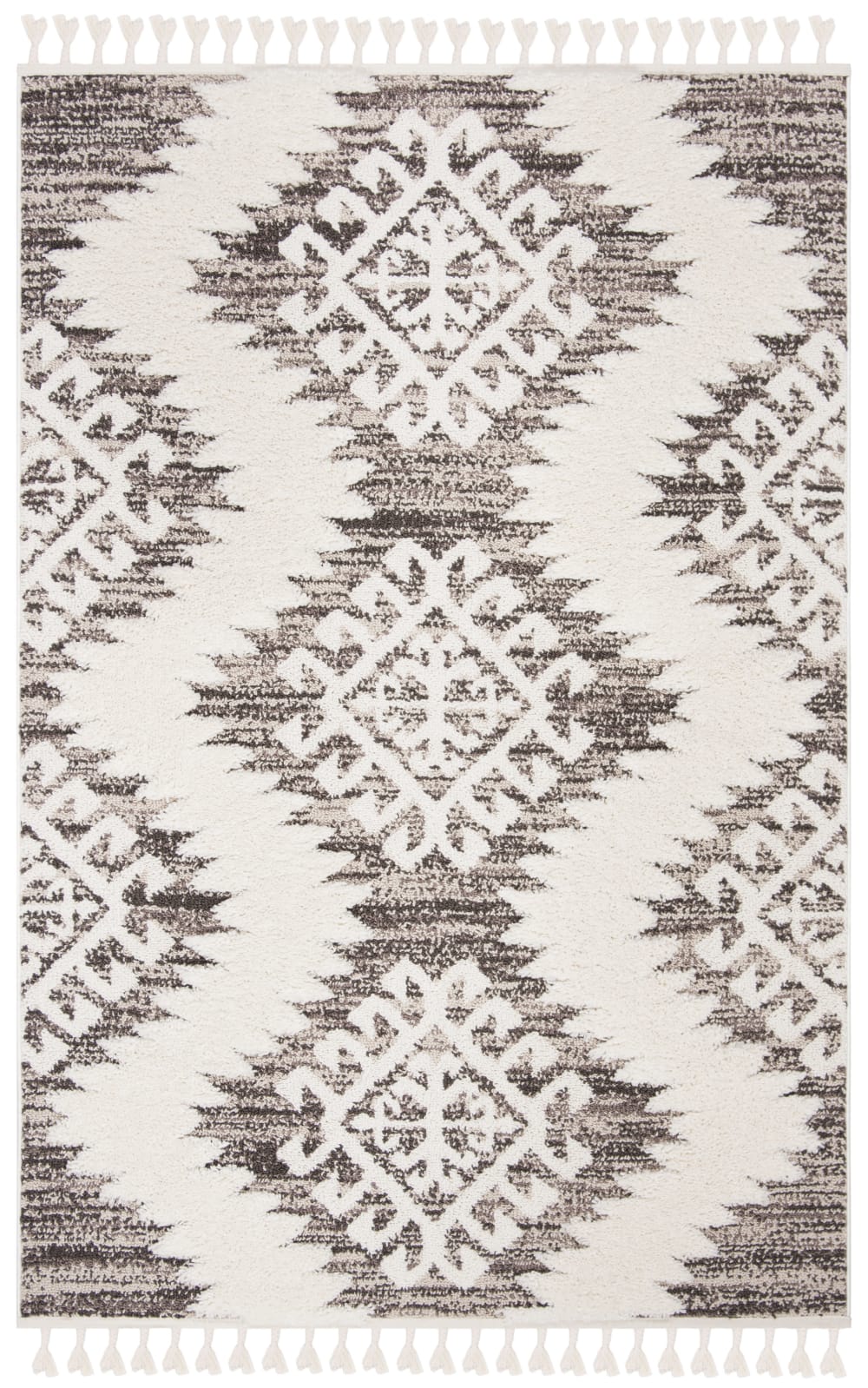 Tapis en polypropylène blanc/brun, 160 x 229 cm