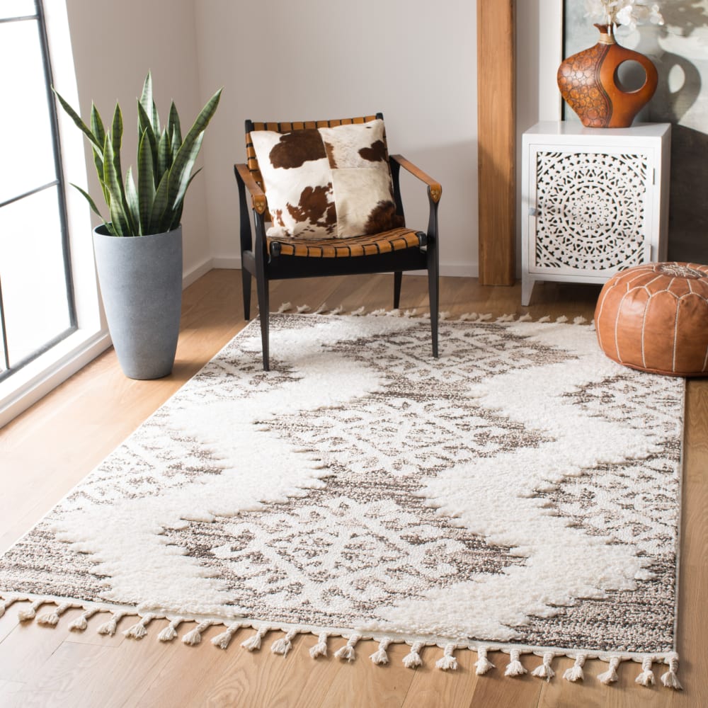 Tapis en polypropylène blanc/brun, 160 x 229 cm — vue 3
