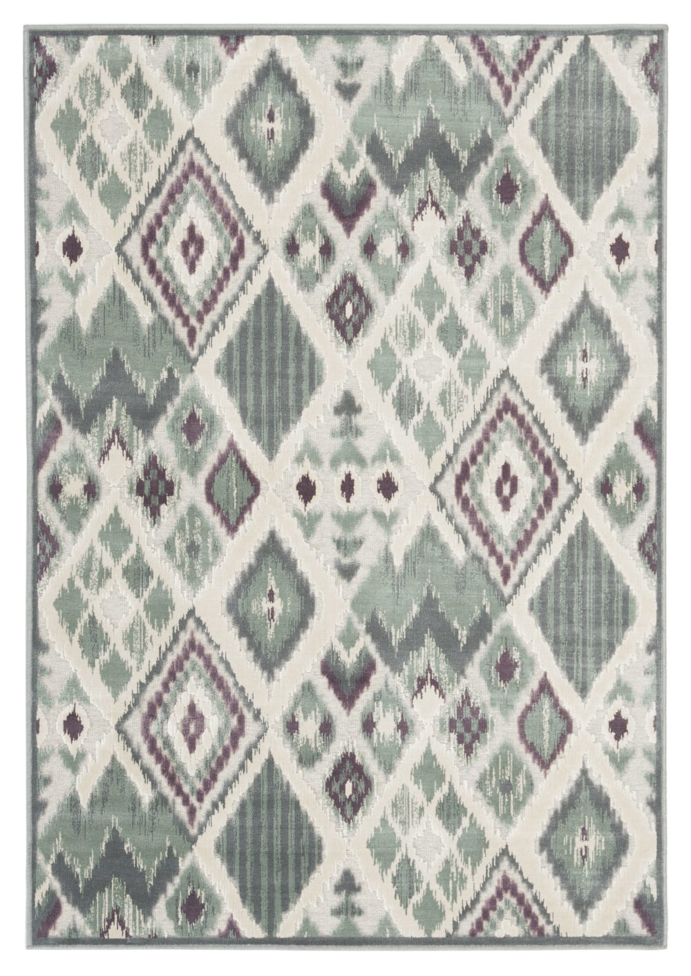 Tapis de transition en viscose gris/multicolore, 122 x 170 cm