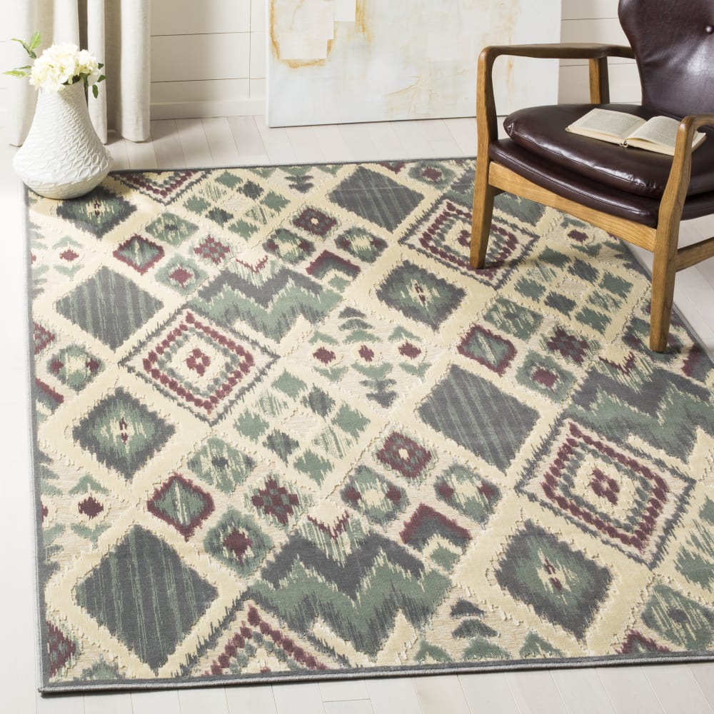 Tapis de transition en viscose gris/multicolore, 122 x 170 cm — vue 3