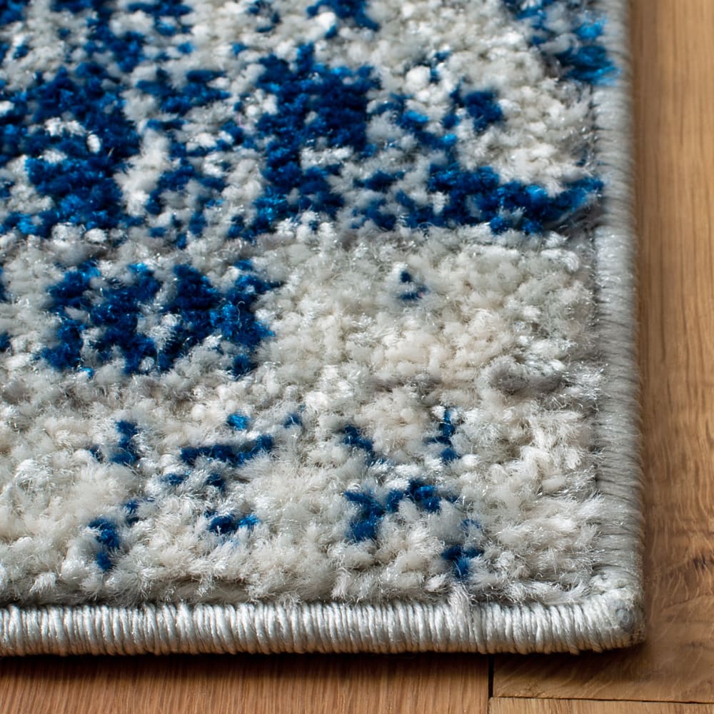 Tapis bohémien en polypropylène argent/bleu, 122 x 183 cm — vue 4