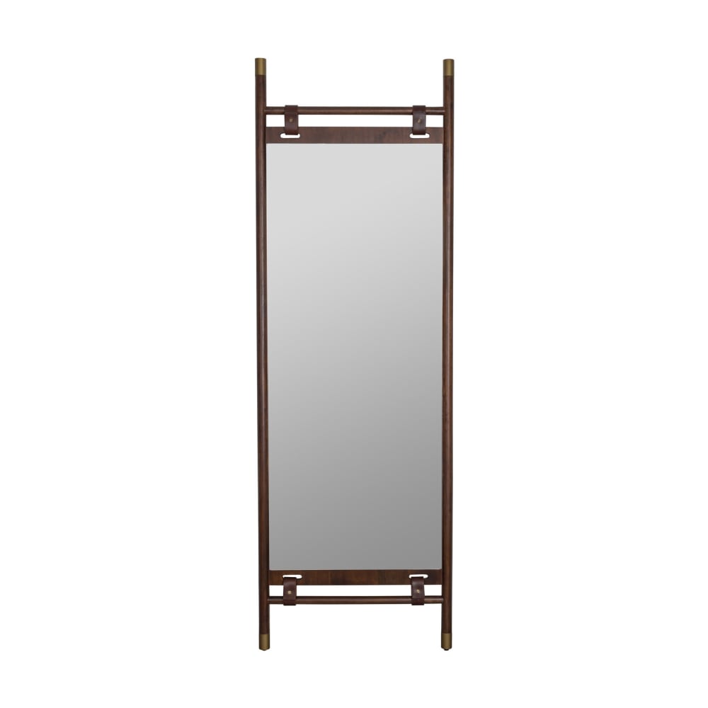 Miroir sur pieds en bois marron