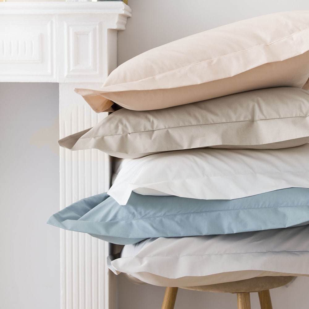 Drap housse uni en percale de coton rose 140x190 — vue 4