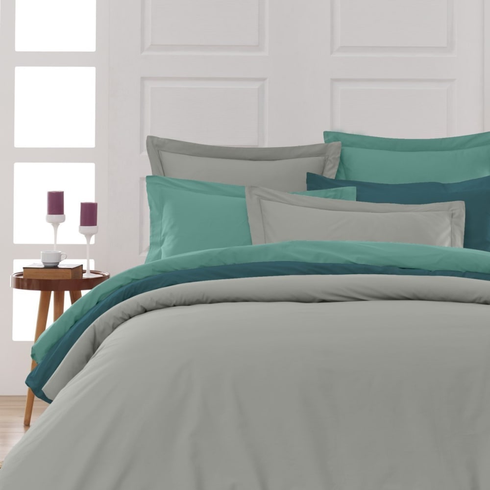 Drap housse en percale de coton gris perle 80x200 cm — vue 4