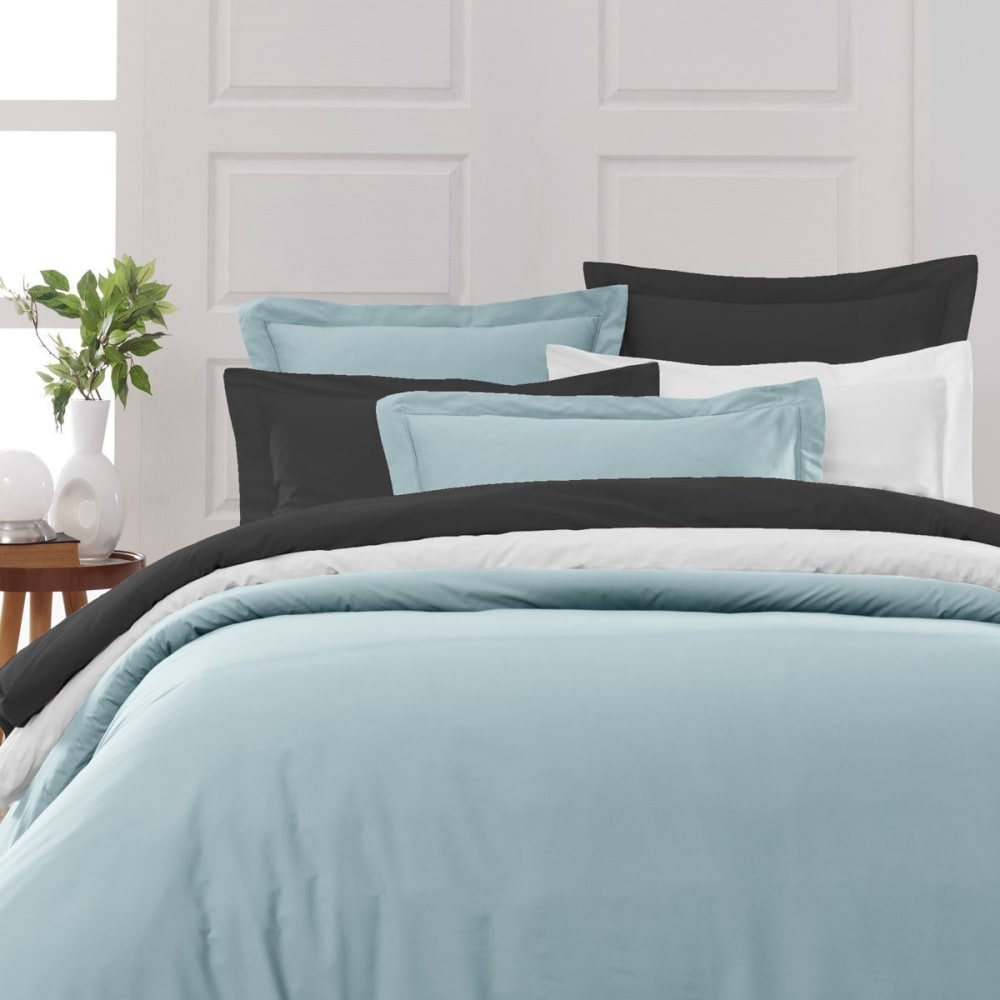 Drap housse en percale de coton bleu arctic 140x190 cm — vue 4
