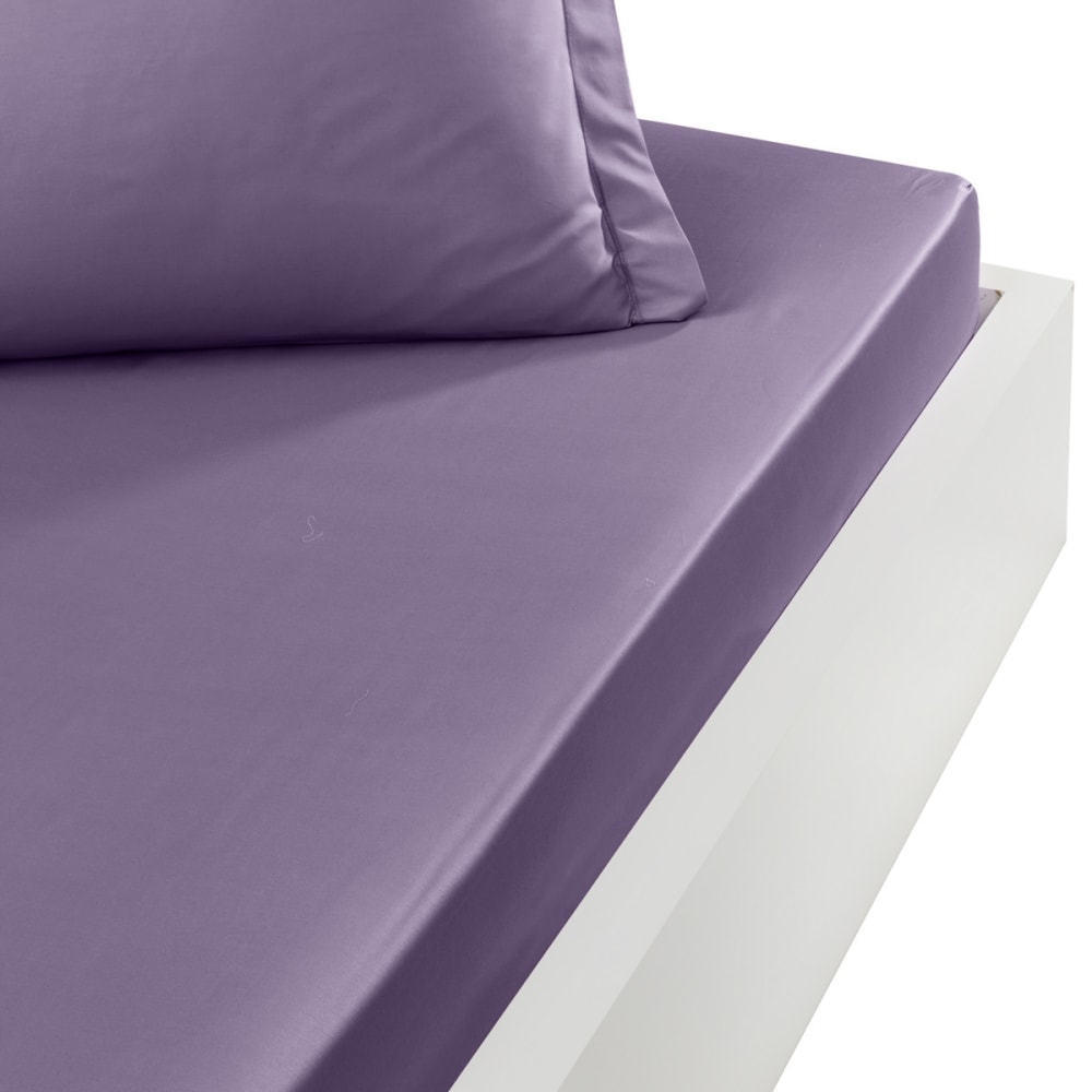 Drap housse en percale de coton Pourpre 180x200 cm