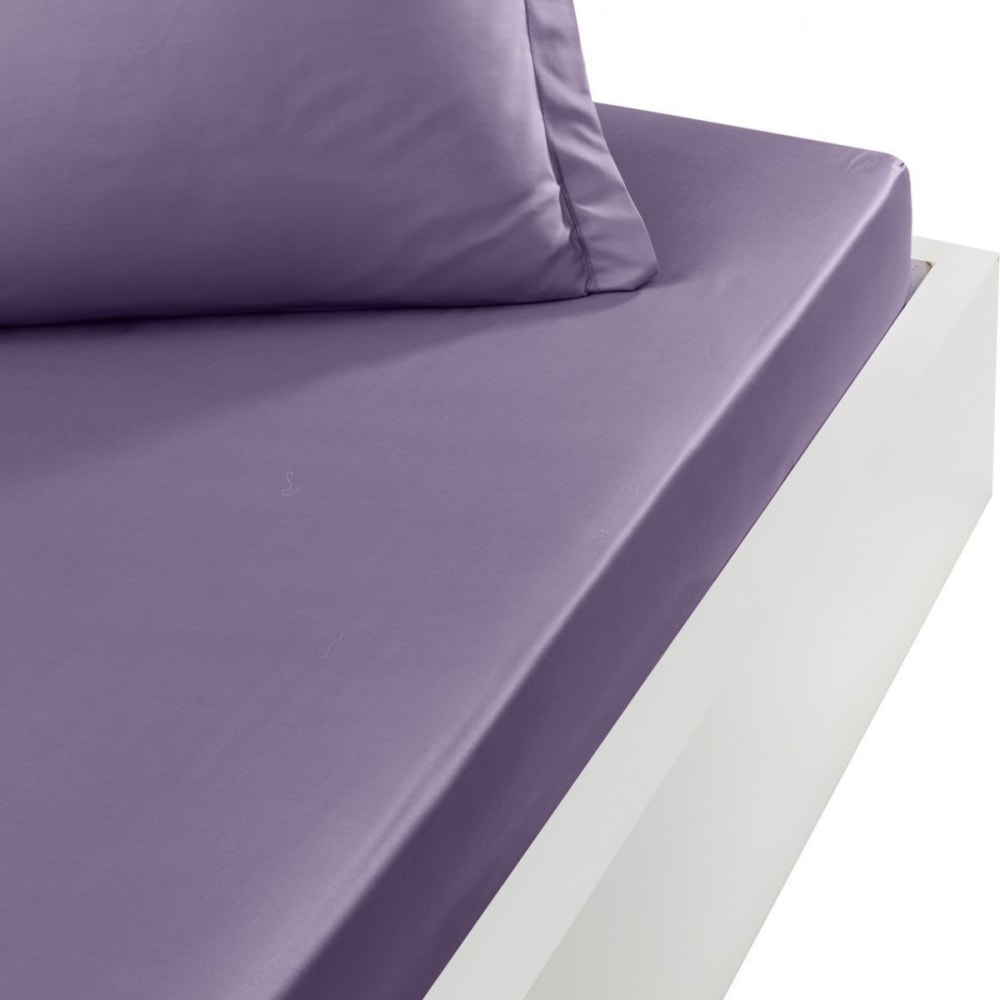 Drap housse en percale de coton Pourpre 90x200 cm