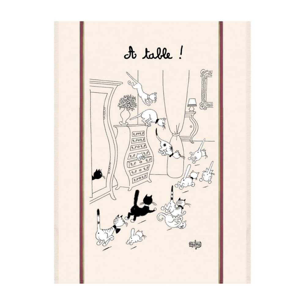 Grand torchon  retour des courses en coton ecru 60 x 80 cm