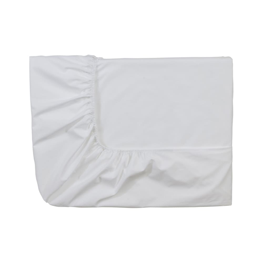 Drap housse uni en coton blanc 140x200