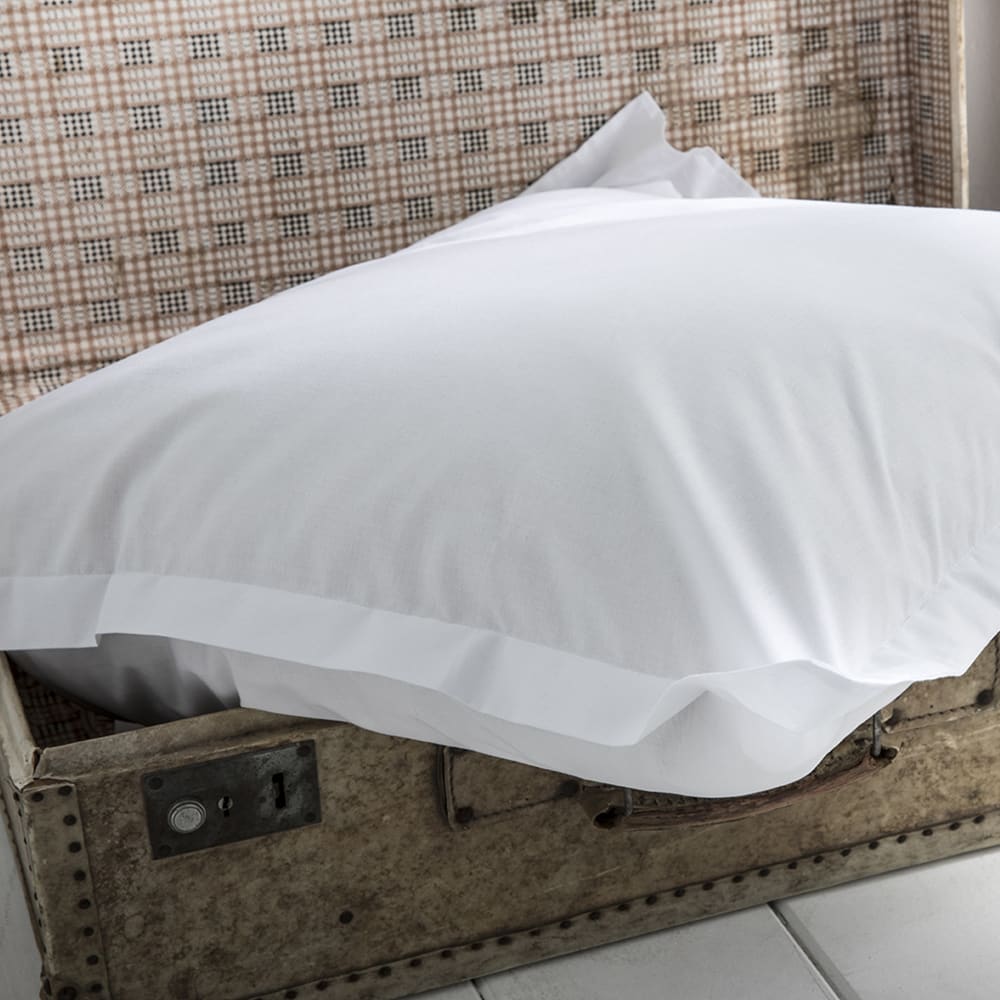 Drap housse uni en coton blanc 140x200 — vue 3