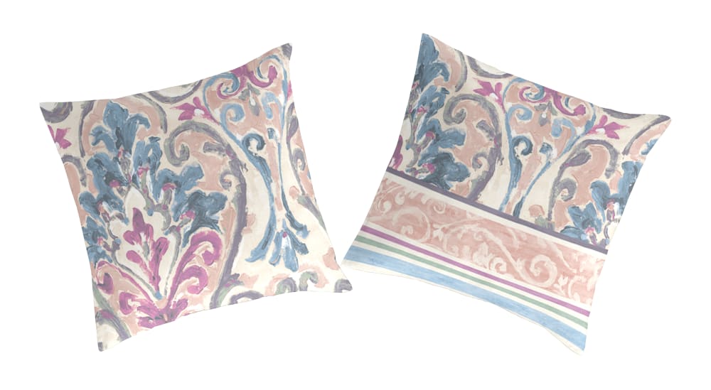 2 taies d'oreiller en coton bicolore 65x65