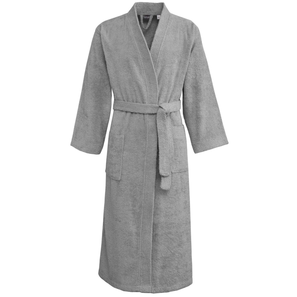 Peignoir col kimono en coton  Gris Perle L