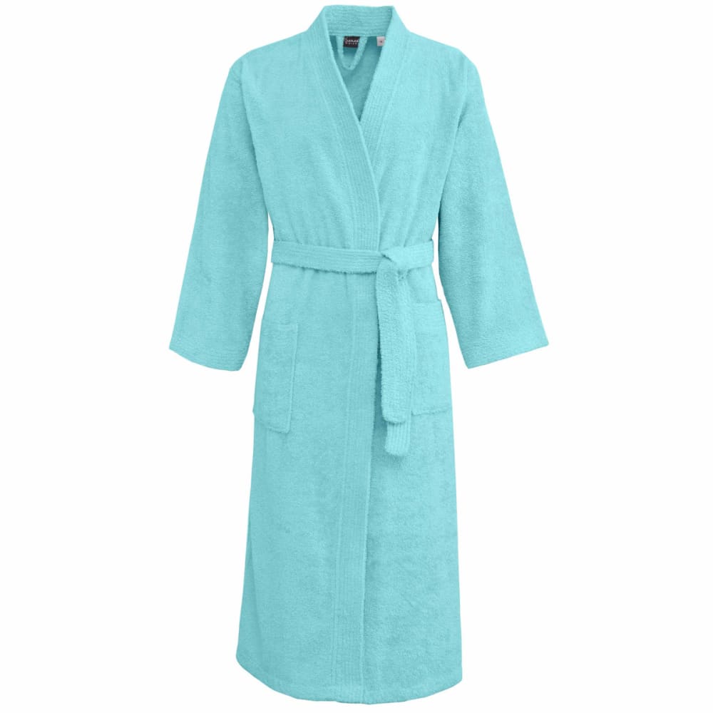 Peignoir mixte kimono en coton Bleu Turquoise M