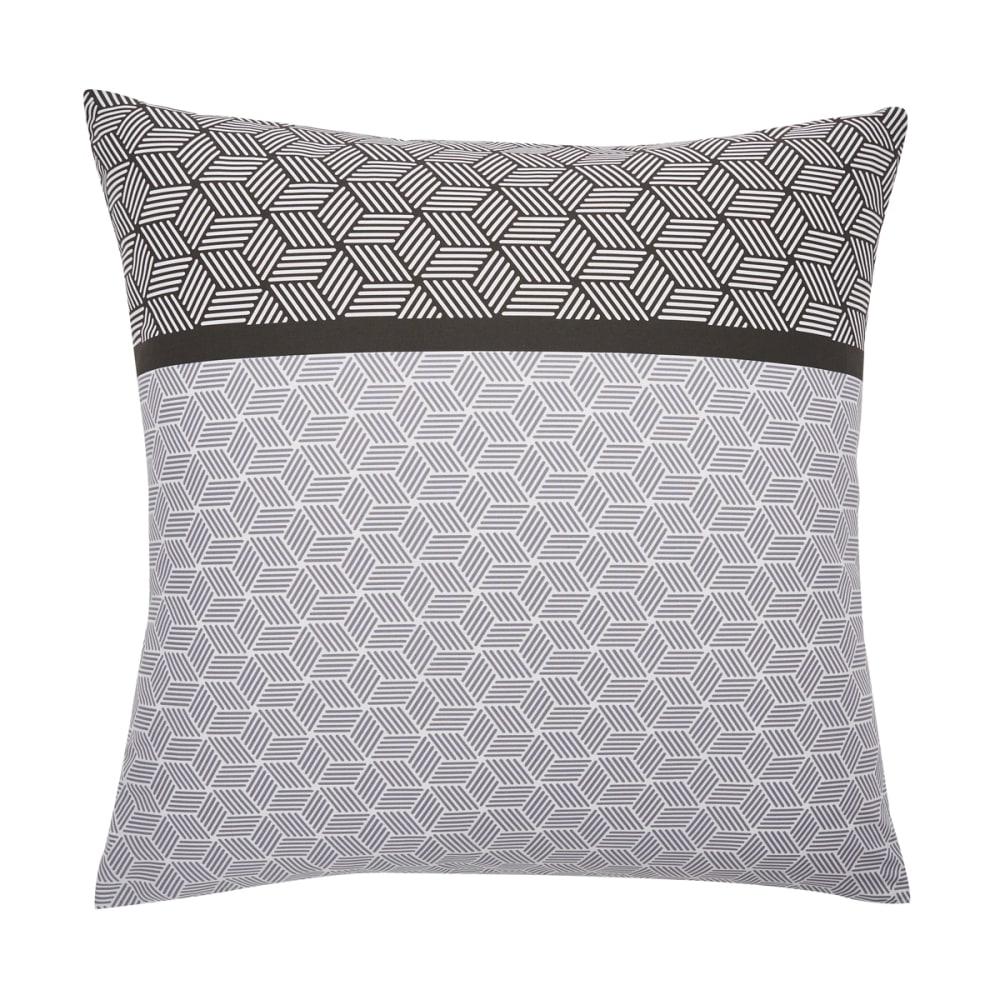 Taie d'oreiller imprimée en bambou blanc et noir 63x63 - Maisons du Monde